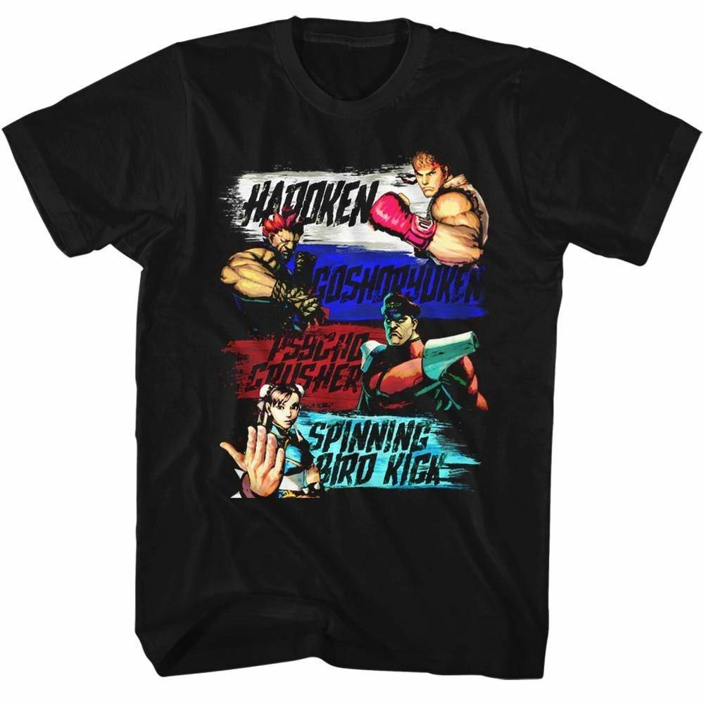 Street Fighter Show Me Your Moves Black Adult T-Shirt Unisex T-Shirt S 1990₽