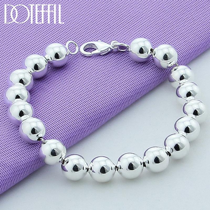 

8mm/10mm Hollow Circle Ball Beads Copper Color Beaded 20cm Bracelet Woman Charm Fashion Jewelry