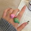 Vintage Y2K Cute Cartoon Handmade Enamel Drop Oil Colorful Mushroom Open Stackable for Women Girls Rings Exquisite Party Gifts