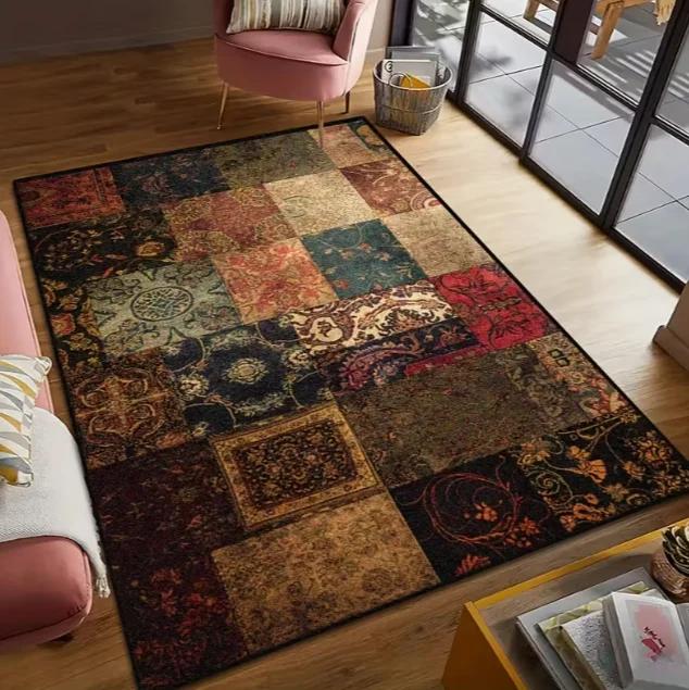 Leopard Print Area Carpet Machine Washed Living Room Bedroom Floor Mat Kitchen Outdoor Products Retro Home Decoration Mats