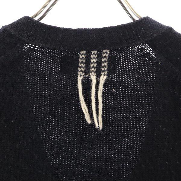 Y's Wool Long Sleeve V Neck Cardigan 2 Black Series Men's Used