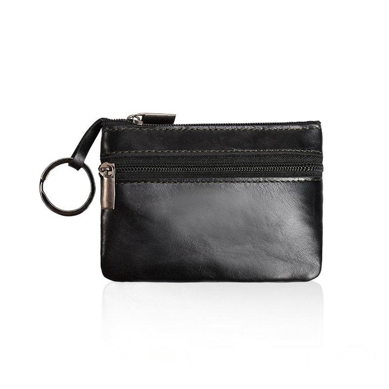 Genuine Leather Women's Coin Purse with Key Ring Small Coin Holder Card Case Mini Pouch Change Wallet