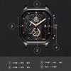 Men's Waterproof Multifunction Wristwatch with Night Light Stainless Steel Band and Square Dial Chronograph Date Display