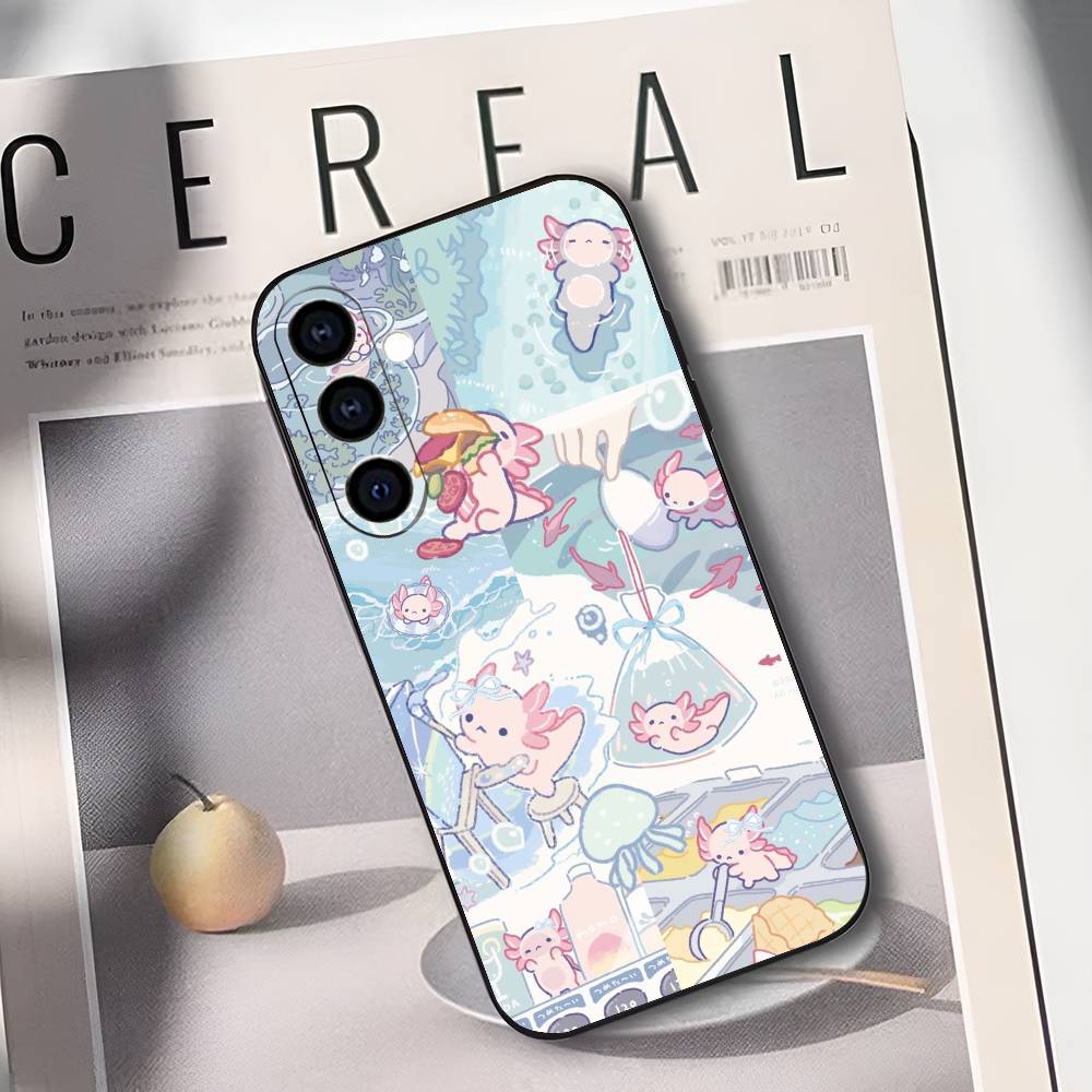 Cartoon Cute Axolotl Phone Case Silicone Soft For Samsung Galaxy A73,A72,A71,A70,A53,A52,A51