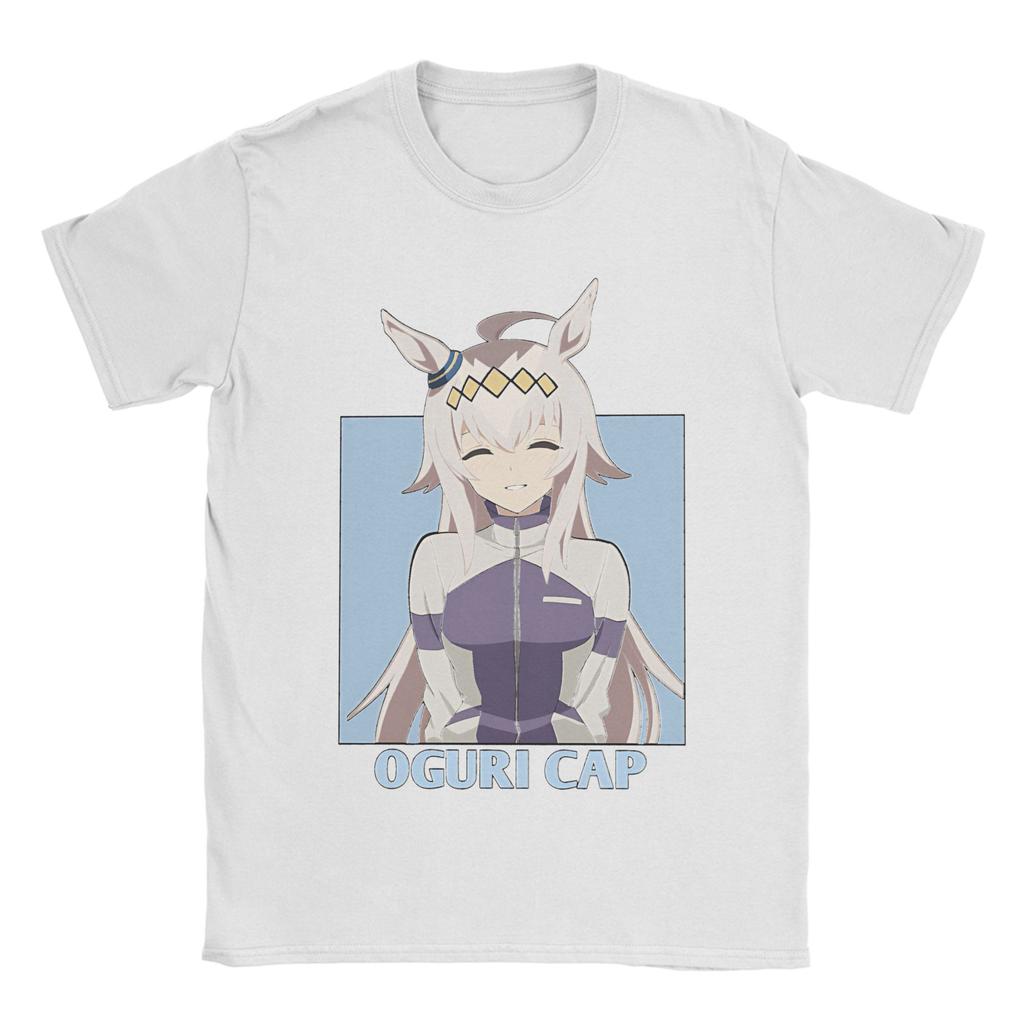 Uma Musume Mejiro McQueen T-Shirt Men's 100%Cotton Tops Vintage Crewneck Short Sleeve