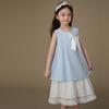 Hacikis Girls' Summer Bowknot Faux Two-Piece Vest Dress