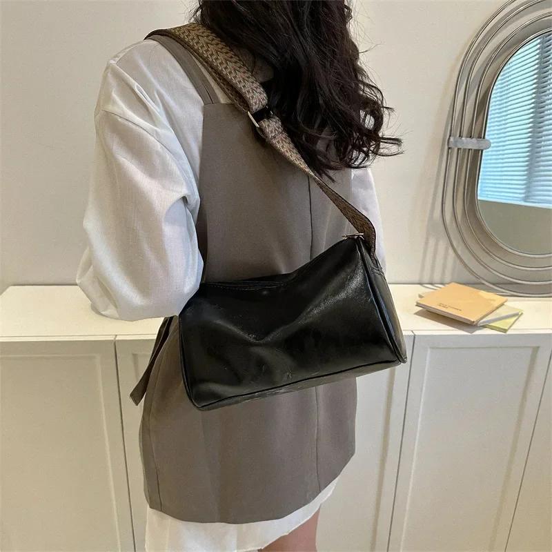 Vintage Pu Leather Boston Women Small Handbag And Purse Fashion Designer Crossbody Bag Female Casual Travel Pillow Shoulder Bag