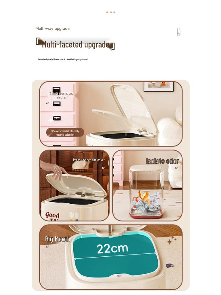 Mülleimer mit Rädern und Klappdeckel: Großes Fassungsvermögen für das Wohnzimmer