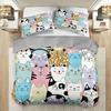 3pcs Fashion Duvet Cover Set Cute Black Color Cat Print Bedding Set Soft Comfortable Breathable Duvet Cover For Bedroom Decor