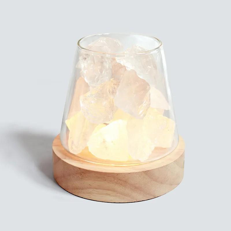 D2 Novelty Natural Himalayan Salt Table Lamp Night Light Natural Raw Stones Crystal Essential Oil Diffuser Light Gift Decor Lamp