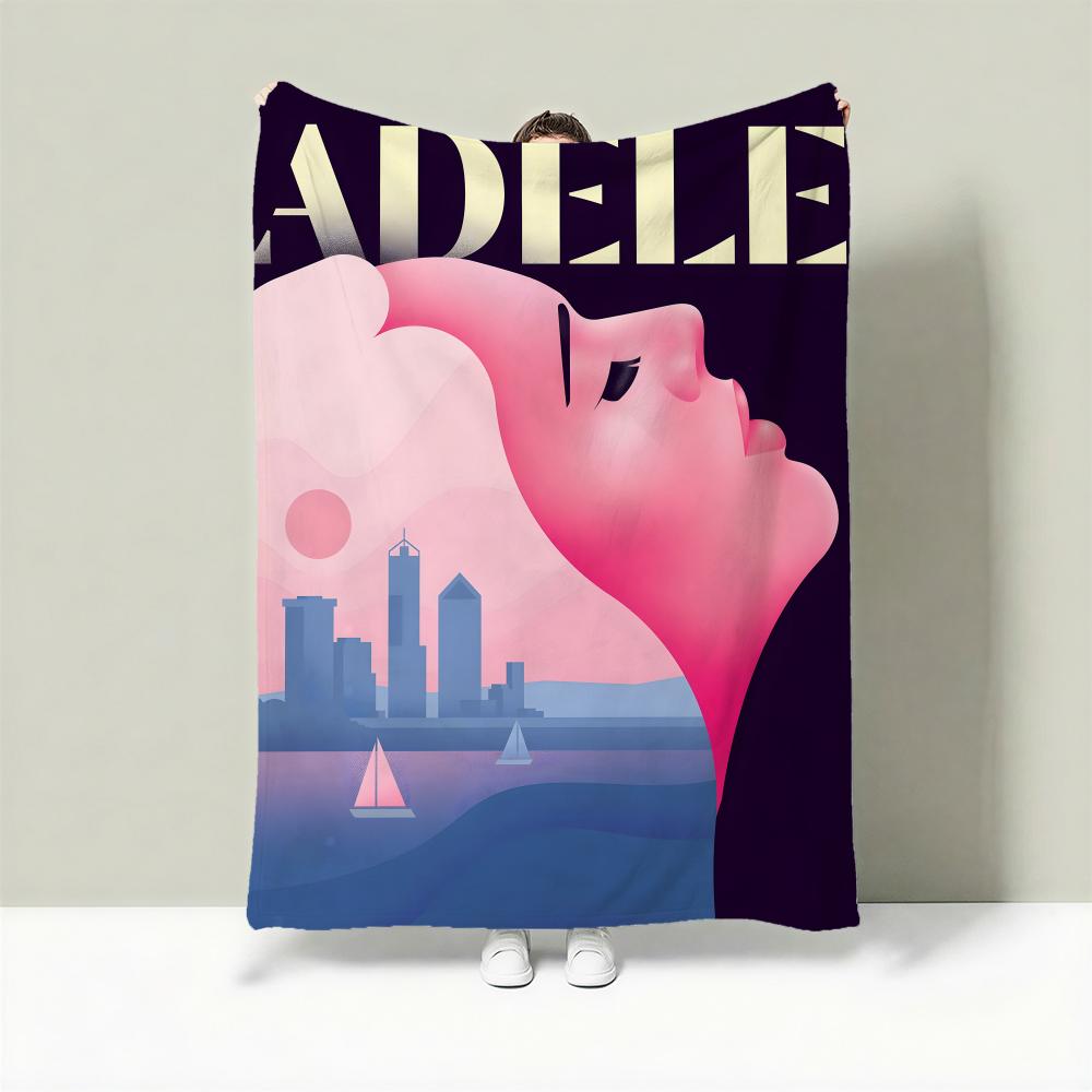 Singer A-Adele Throw Lightweight 240g Flannel Blanket Soft Skin-friendly for Summer Cooling 75X95CM