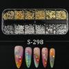 12-Grid Mixed Size Gold Silver Metal Star Nail Decorations Alloy Plating Craftsmanship For Manicure DIY