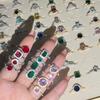 10Pcs Lady zirconia ring, simple and retro ring, wedding ring, party accessory