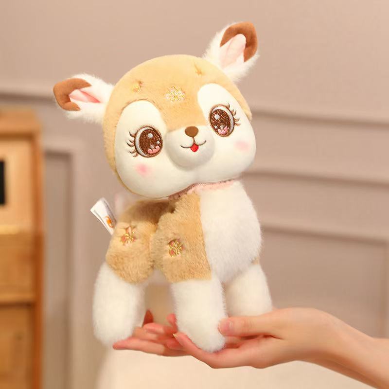 Muñeco de Ciervo Sika de 15/25/33 cm Juguete de Peluche Relleno Muñeco Hecho a Mano Dibujos Animados Anime Almohada Linda Regalo de Cumpleaños para Niños Muñeco Divertido