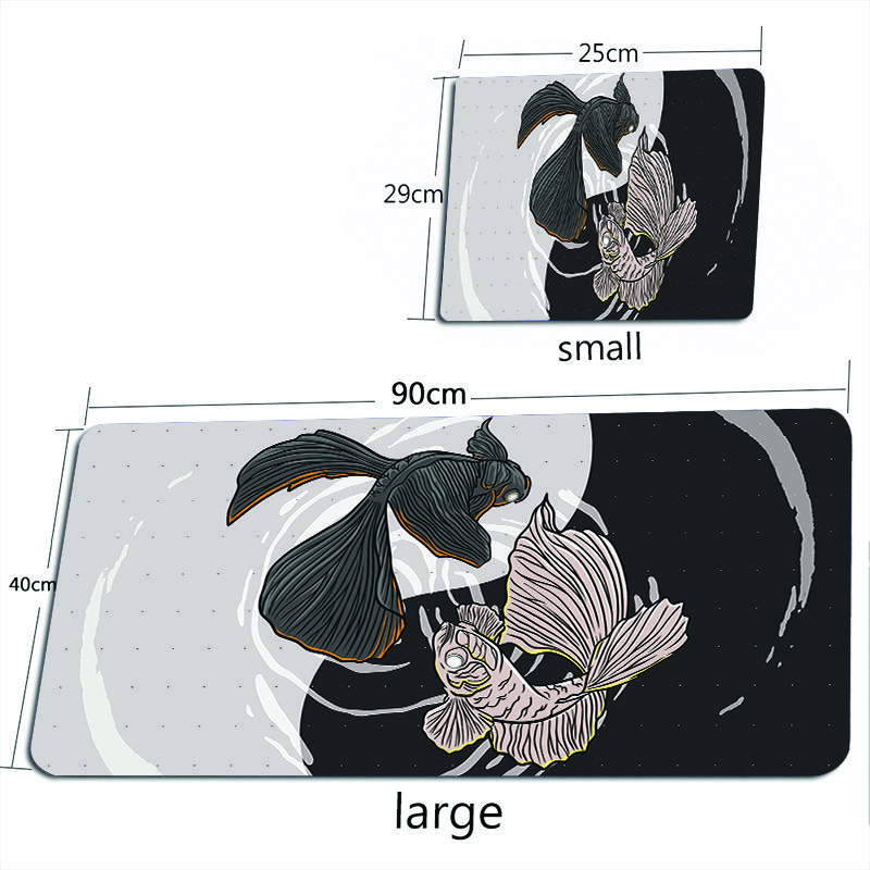 Koi Mousepad XXL Yin Yang Desk Mat Office Accessories Mouse Pad Chinese Style Computer TableMat Fish Desk Pads Large 500X1000MM