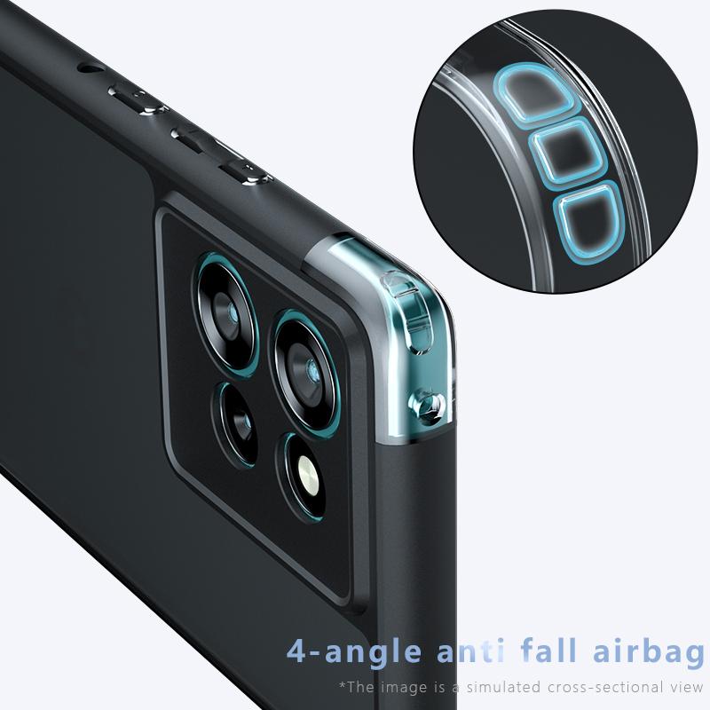 

For Motorola Edge 50 5G Case Skin-Touch TPU+PC Matte Phone Shell,Transparent Black A