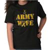 US Army Wife Ribbon Military Logo Womens Graphic Crewneck T Shirt Tee
