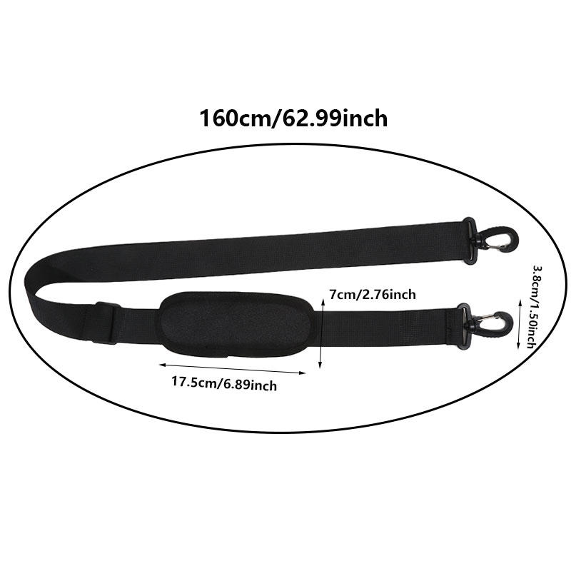 Popruh na tašku na počítač Nylonový pro pánskou kabelku Aktovku Crossbody Ramenní popruhy Nastavitelné Dlouhé popruhy Černý