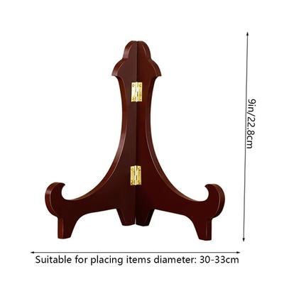 Universal Wooden Tea Cake Dish Foldable Storage Bracket Home Decor Plate Rack Storage Rack Easel Display Stand