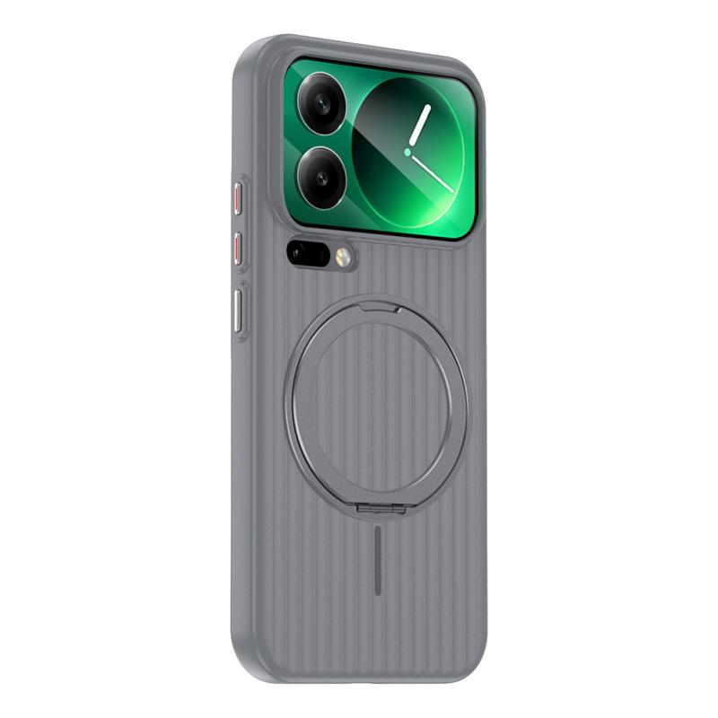 Applicable to Xiaomi 17promax corrugated magnetic suction bracket mobile phone case 15ultra skin-sensitive UV excimer high-end hard