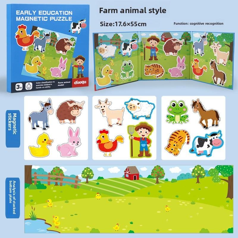 Wooden Magnetic Puzzle Book For Kids With Marine Life For Early Education And Brain Development