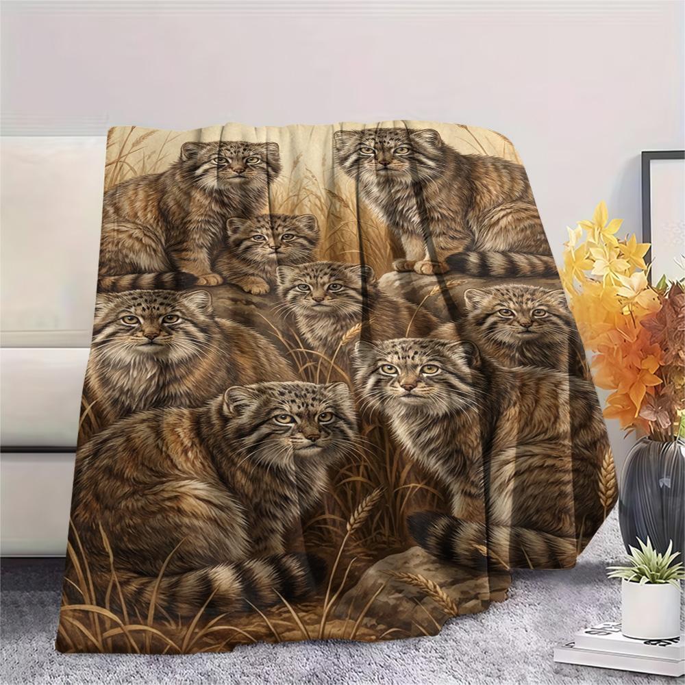 1PC Natural Decoration Print FlAannel Blanket, High quality Comfortable for All Seasons, Home Decor, Warmth and Comfort