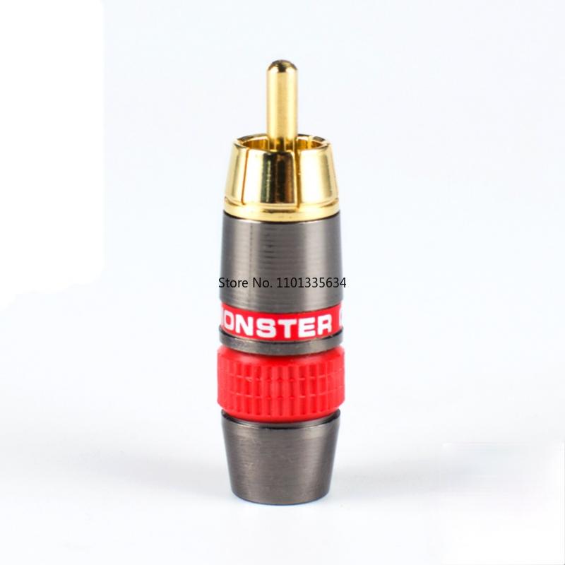 4 ks/šarže Monster Gold RCA Lotus Konektor Audio Signál Přenosný a Multifunkční Terminálový Konektor