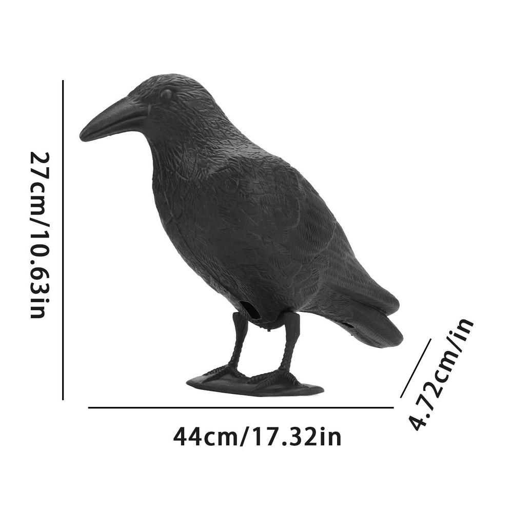 

Black Waterproof Outdoor Hunting Crow Decoys Garden Bird Deter Scarecrow Mice Control Garden Scarer Bird Decoy For Garden чорний