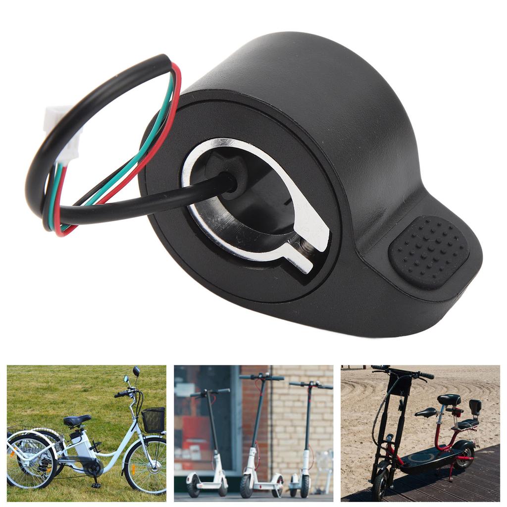 Manetka kciukowa do roweru elektrycznego, czarna, elastyczna, z wypukłymi paskami, akcelerator kciukowy palcowy do hulajnogi elektrycznej