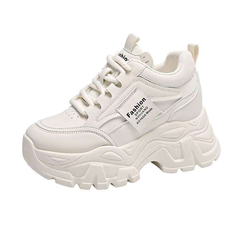 Versatile Platform Dad Shoes Women's Feet Small Height-increasing Shoes 2025 New Spring and Autumn Muffin Casual Sports Shoes