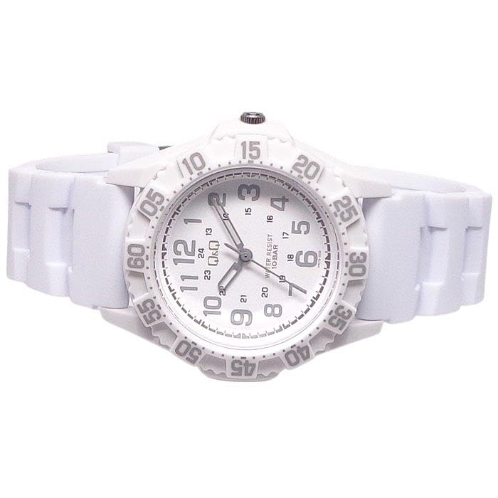 Citizen Water Resistant to 10 White Q&Q VR78-002 Men's Diver's Watch, ATM,