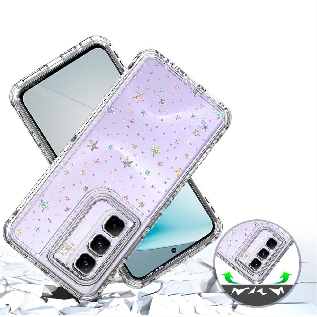 For Infinix Hot 50 Pro 4G Case Precise Cutouts Acrylic TPU Clear Phone Cover with Laser-printed Film