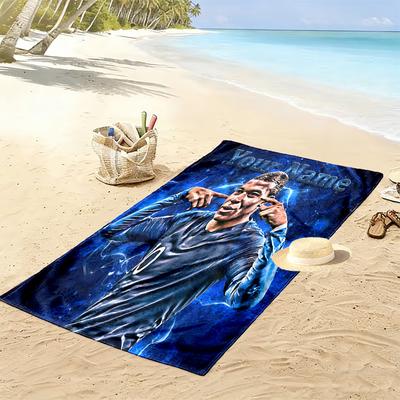 Custom Name Mbappe Print Beach Towel, Large Soft Quick Dry Towel for Beach Camping Swimming -HE72