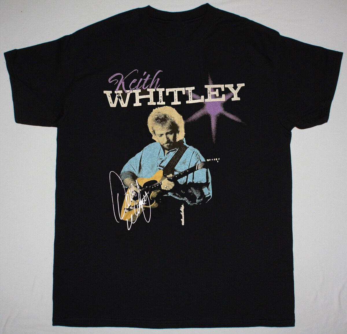 Keith Whitley Purple Guitar Signature Short Sleeve Black All Size Shirt CH89 S