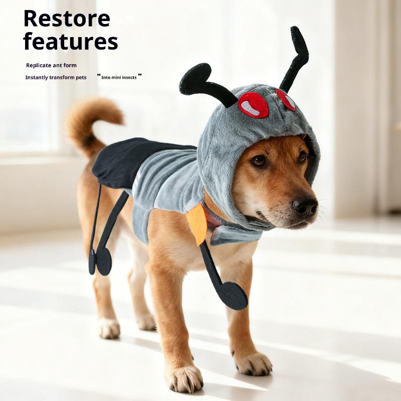 Funny Plush Ant Creative Cat Small Dog Transformation Costume With Cap Warm Clothing Party Festival Decoration Cosplay Clothing