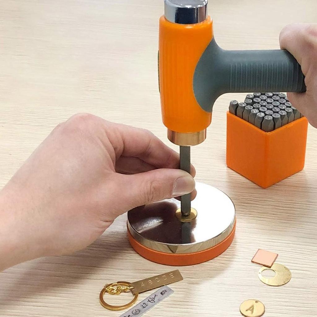 Professional Metal Block with Rubber Base Jewelry Stamping and Metalworking Hammer Hammering Plate Jewelry Tool