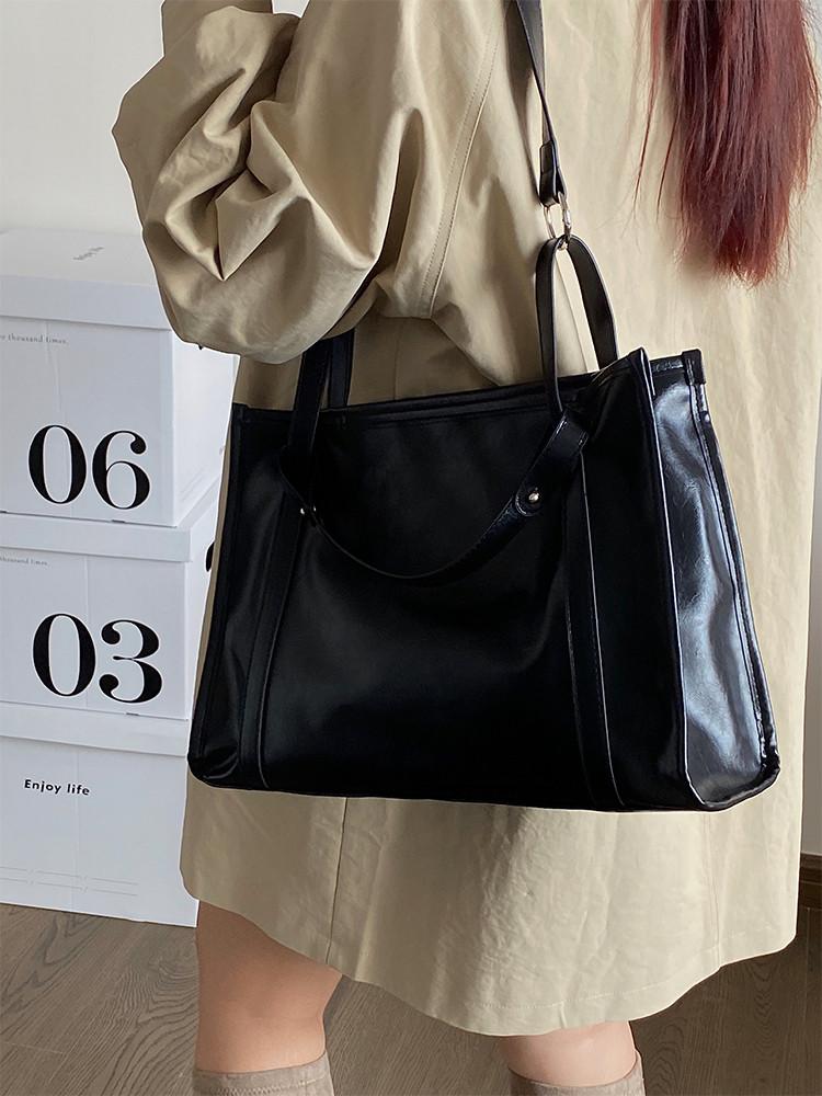 

Commuting big Totes for Women handbag Simple Brand Designer Female Shopper bags ladies Shoulder messenger bag large capacity 35x26x11cm чёрный