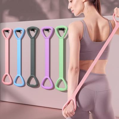 Fascia di resistenza per il fitness a forma di 8 con impugnatura antiscivolo portatile per uomini e donne