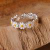 Little Daisy Ring For Women Cute Flower Adjustable Open Ring Creative Accessories Handmade Designer Zircon Lovely Girl Gift