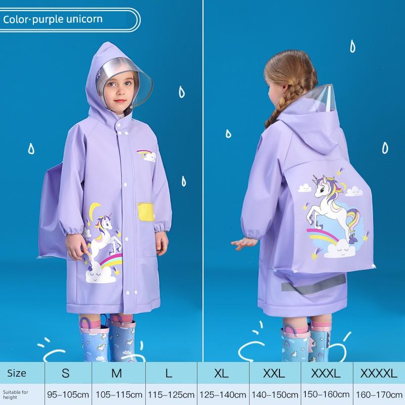 Children's Raincoat for Boys 7 Years Old and Girls 8 Years Old, Full-Body Waterproof, Suitable for Kindergarten Girls and Elementary School Students