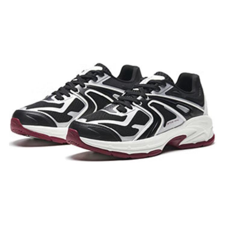 Anta Millennium Glacier Abrasion Resistant Low top Chunky Sneakers Women's Black White 122338881-1