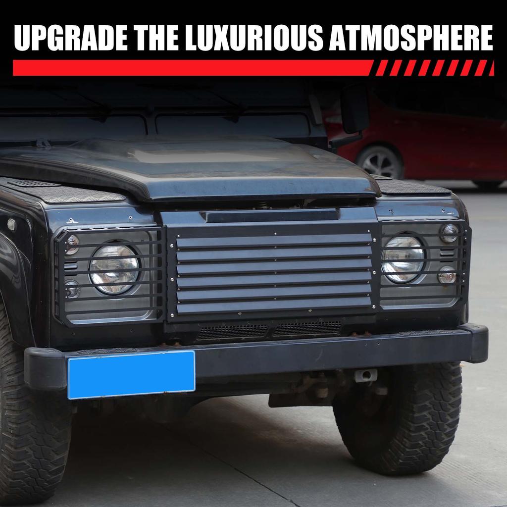 For Land Rover Defender 90 110 130 2004-2019 Central Grid Headlight Protection Net Car Headlight Protection Cover Auto Accessori