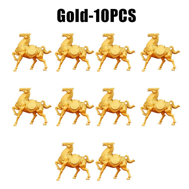 Premium Lucky Horse Gold Figurine Home Desktop Craft Zodiac Metal Alloy Ornament for Success Prosperity Decor