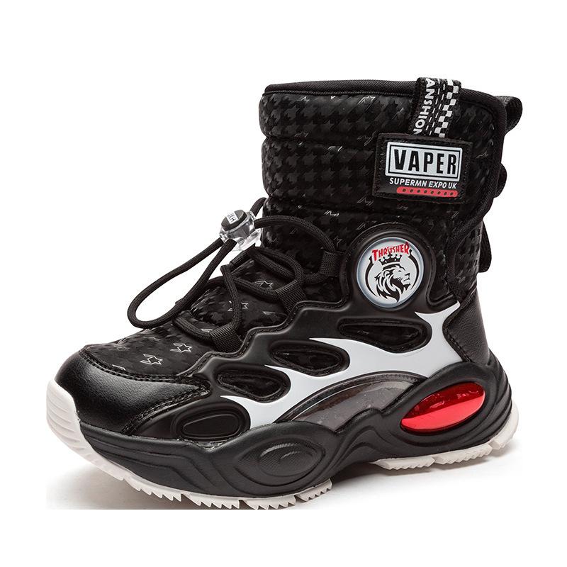 Children's cotton shoes outdoor mountaineering thermal sports shoes high-top cotton boots platform casual shoes velvet classmates