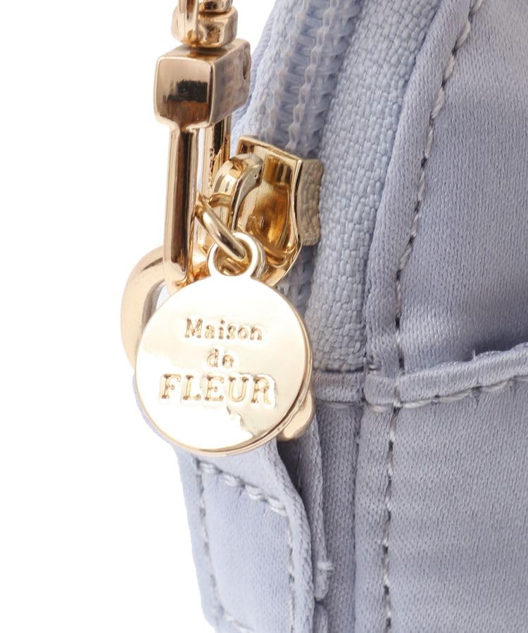 Maison de Fleur Women's Grayish Blue Shoulder Bag with Tulle Handle and Rhinestones (EC Exclusive)
