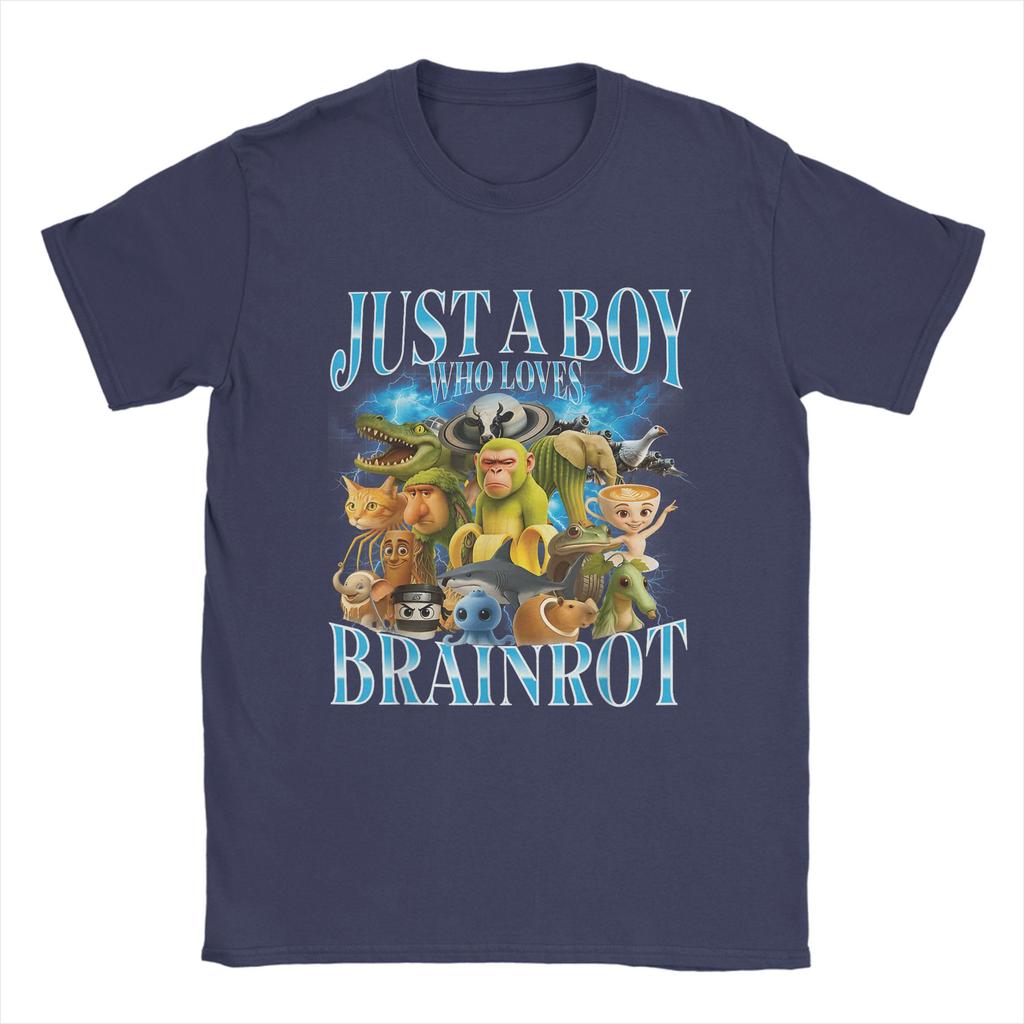Unisex Just A Boy Who Loves Italian Brainrot T Shirt Cotton Tops Funny Short Sleeve Round Neck Tees Classic TShirts
