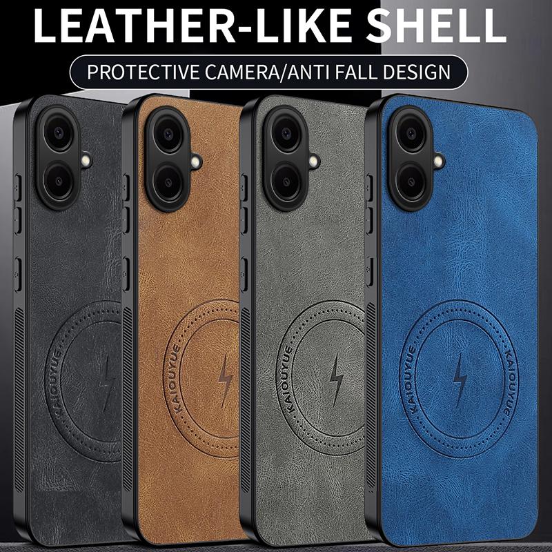 For Samsung A07 Luxury Matte Cortex Leather Phone Case  For Samsung Galaxy A07 Shockproof Silicone Magnetic Protection Cover
