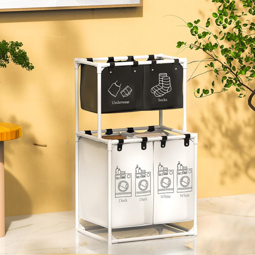 Foldable Dirty Clothe Basket Carbon Steel Anticorrosive Antirust Balcony Storage Rack Moisture-proof Clothing Storage Basket
