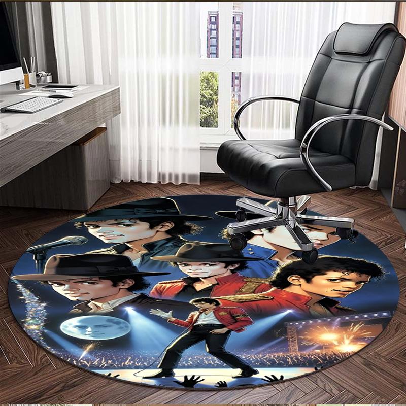 Michael Jackson Print Round Rug, Washable Floor Carpet, For Entryway Dorm Laundry Room Office Study, Home Decor Birthday Christmas Gift