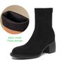 Krazing Po Flock Winter Round Toe Size 33 Western Boots Size 43 Thick High Heels Concise Style Ankle Boots